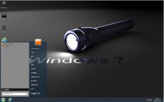 简洁大气黑色亮光win7桌面主题