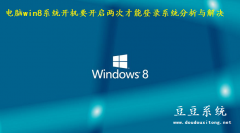 电脑win8系统开机要开启两次才能登录系统分析与解决